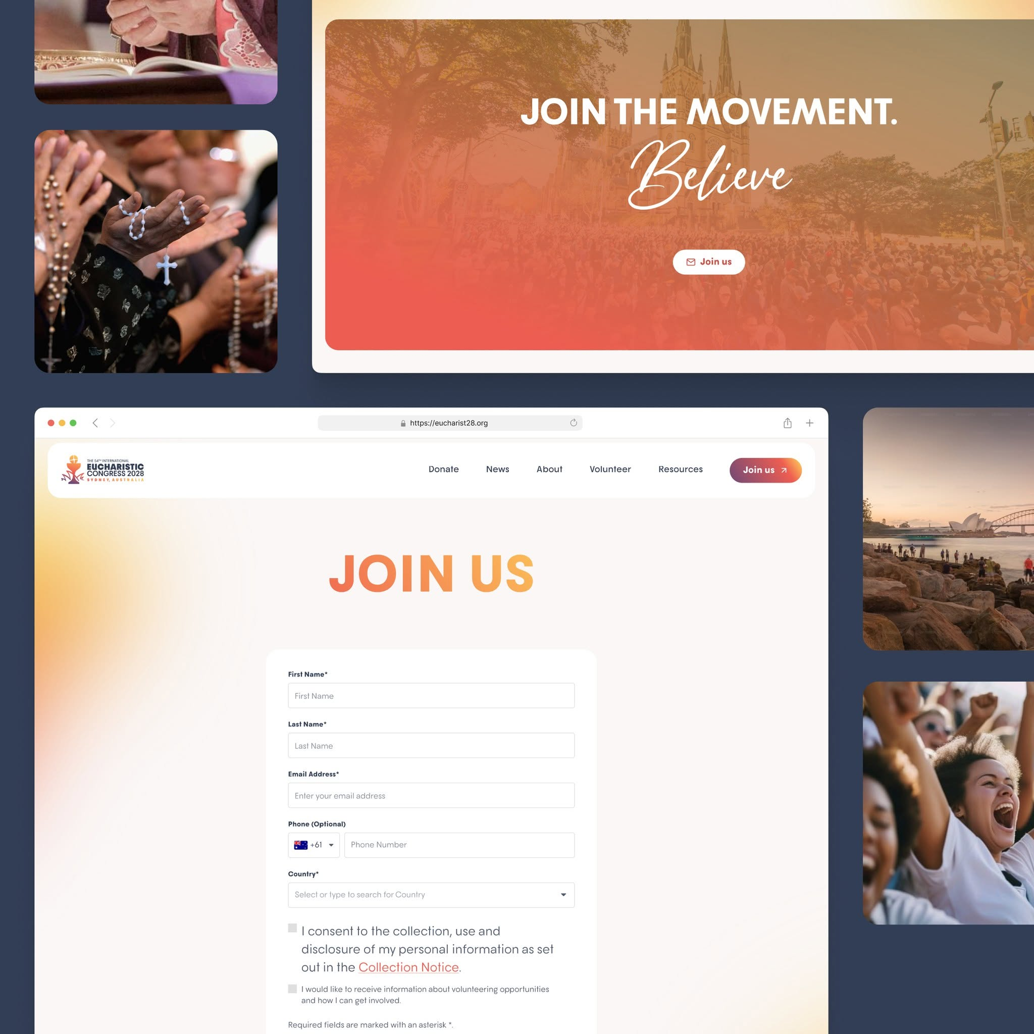 International Eucharistic Congress volunteer and signup pages