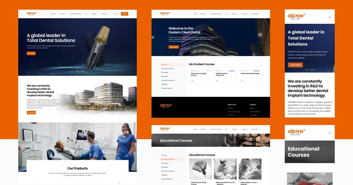 Screens from the Osstem Implant Australia website